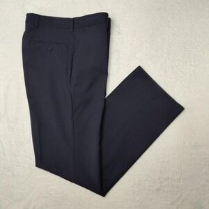 John Varvatos USA Pants Mens 33x33 Navy Wool Stretch Dress Flat Front Slacks